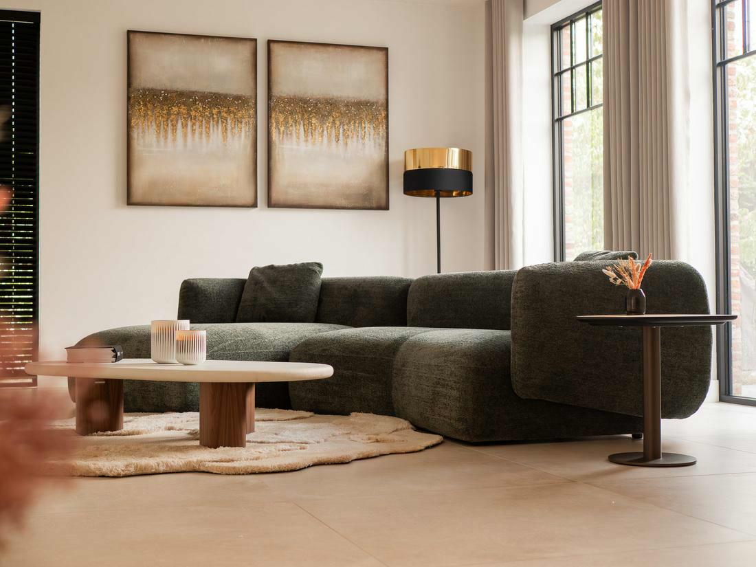 Pebble side table | Pillar coffee table | Flow sofa