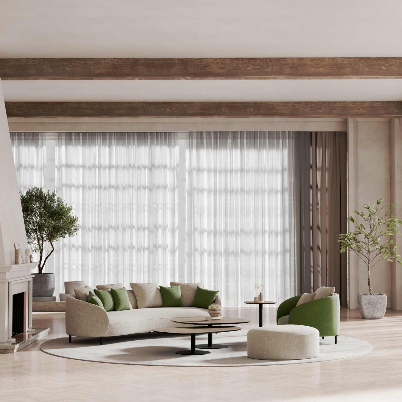 RIO SOFA - PEBBLES COFFEE TABLE - RIO POUF